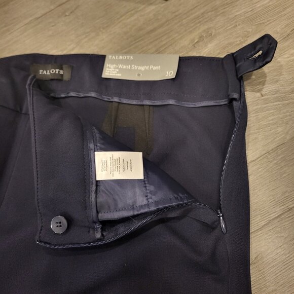 NWT Talbots Pants Work Office Comfort Fit High Waist Navy Size 10 - Picture 2 of 4